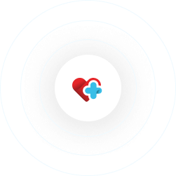 okrągłe logo centrum medycznego z obramowaniem