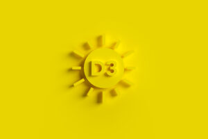 Symbol słońca oraz napis D3 na żółtym tle.